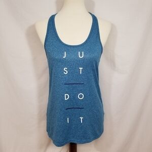 Nike Dri-Fit Just Do It Athletic Women's Sm Blue Activewear Racer Back Tank Top
